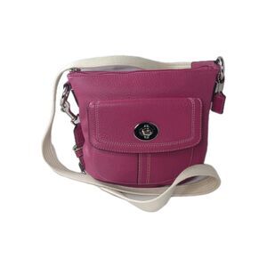 Coach Hamilton Leather Messenger Crossbody Bag Raspberry Pink Swingpack